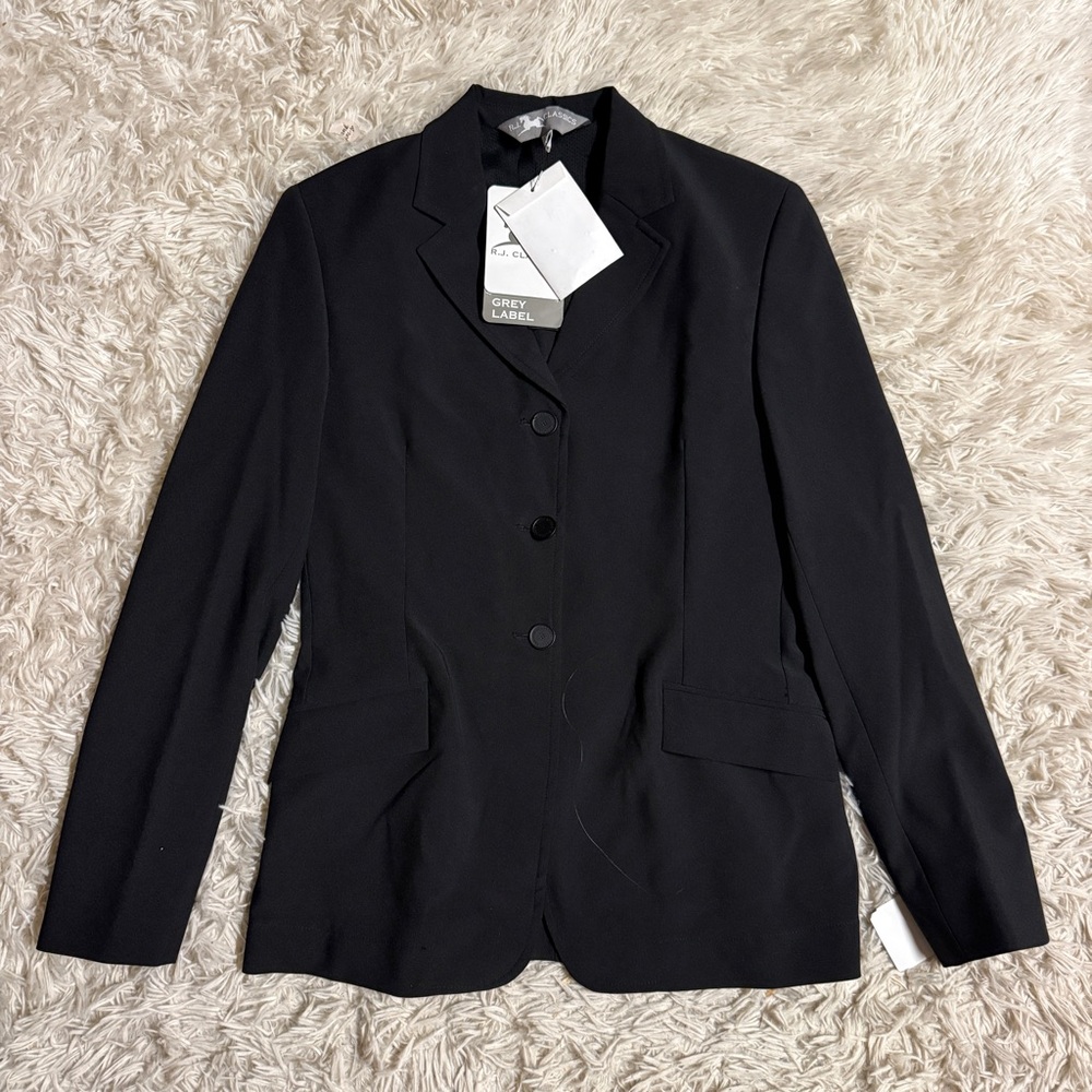 New Child’s Size 20R Black RJ Classics Grey Label Horseback Riding Show Coat
